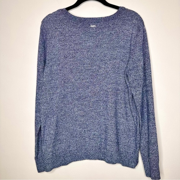 Nautica Sweater Nautical Sweater LS Top Pullover Blue Marled Anchor - Picture 2 of 6